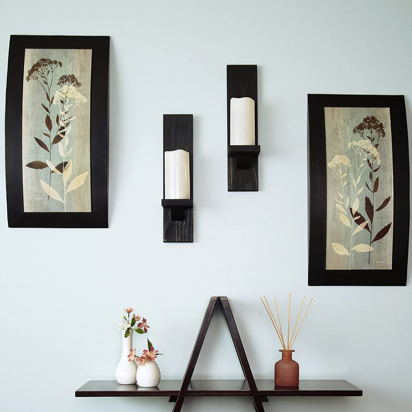 Rynx | Large Three Wall Mounted Candelabra Rustic Pillar Candelabra