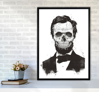 Rynx | Dead Lincoln Skull B&W Modern Art Print by Balaz Solti