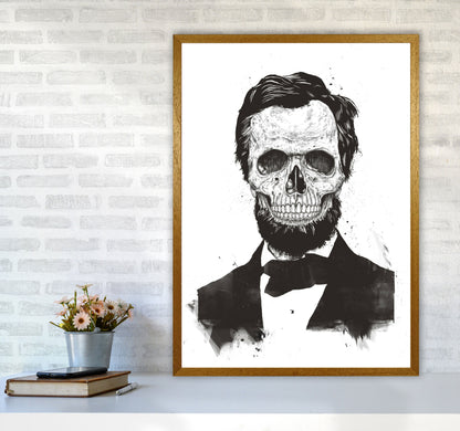 Rynx | Dead Lincoln Skull B&W Modern Art Print by Balaz Solti