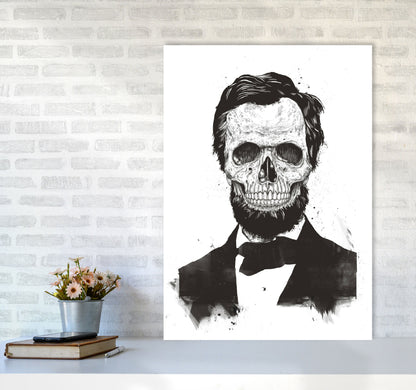 Rynx | Dead Lincoln Skull B&W Modern Art Print by Balaz Solti