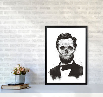 Rynx | Dead Lincoln Skull B&W Modern Art Print by Balaz Solti