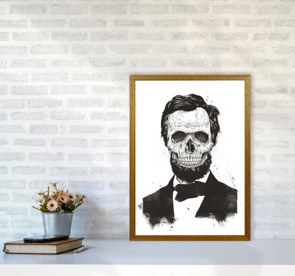 Rynx | Dead Lincoln Skull B&W Modern Art Print by Balaz Solti