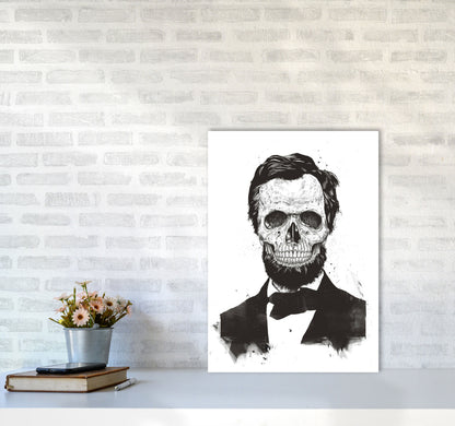 Rynx | Dead Lincoln Skull B&W Modern Art Print by Balaz Solti