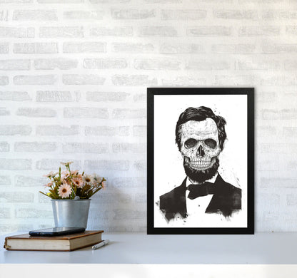 Rynx | Dead Lincoln Skull B&W Modern Art Print by Balaz Solti