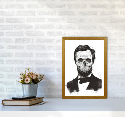 Rynx | Dead Lincoln Skull B&W Modern Art Print by Balaz Solti