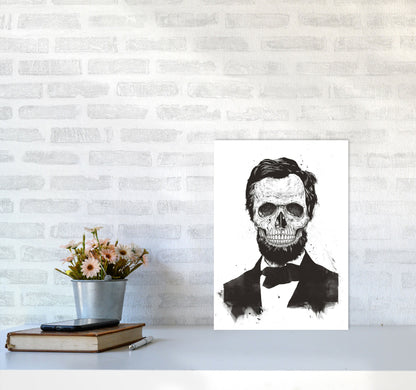 Rynx | Dead Lincoln Skull B&W Modern Art Print by Balaz Solti