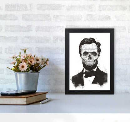 Rynx | Dead Lincoln Skull B&W Modern Art Print by Balaz Solti