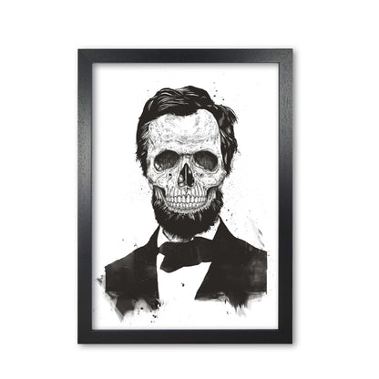 Rynx | Dead Lincoln Skull B&W Modern Art Print by Balaz Solti