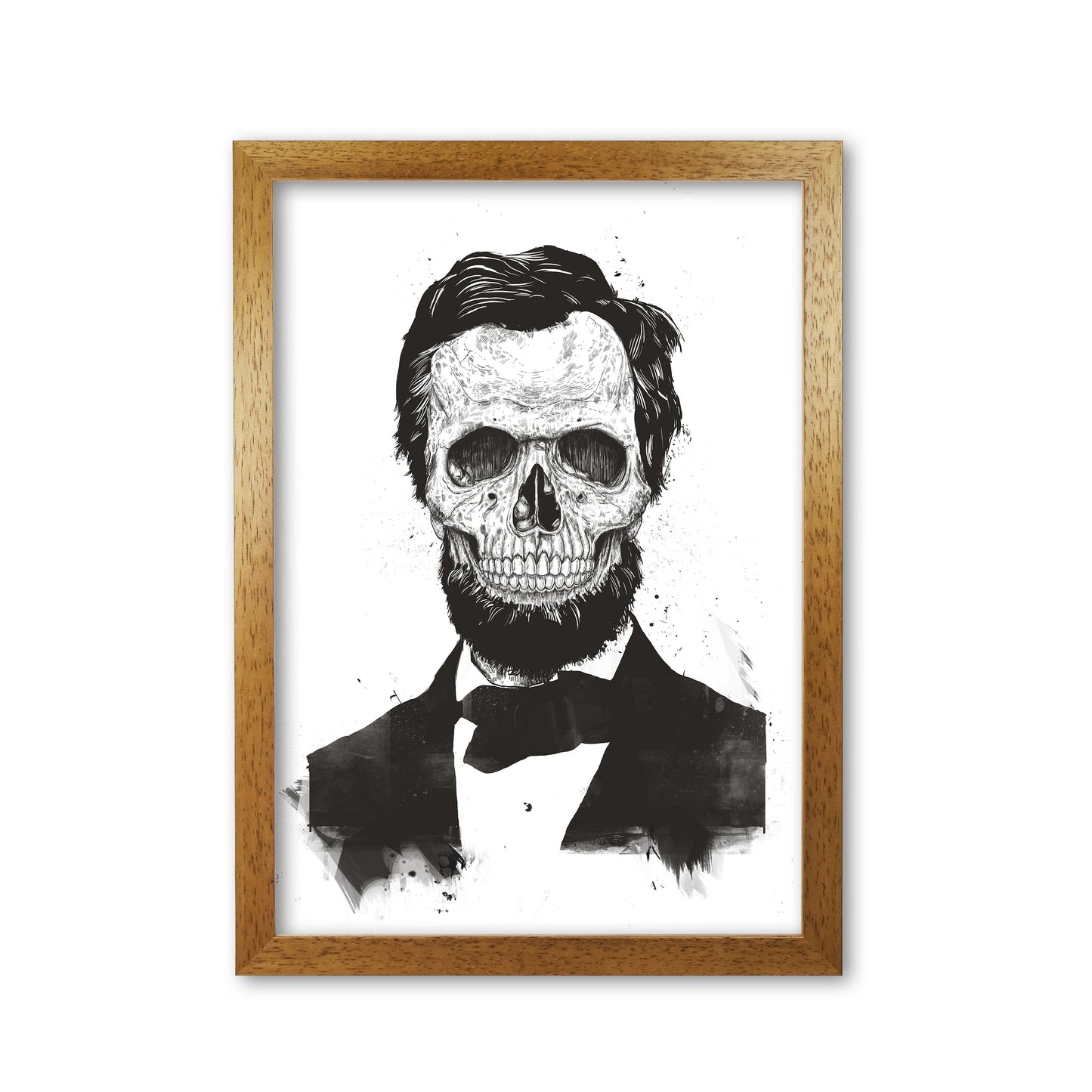 Rynx | Dead Lincoln Skull B&W Modern Art Print by Balaz Solti