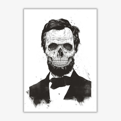 Rynx | Dead Lincoln Skull B&W Modern Art Print by Balaz Solti