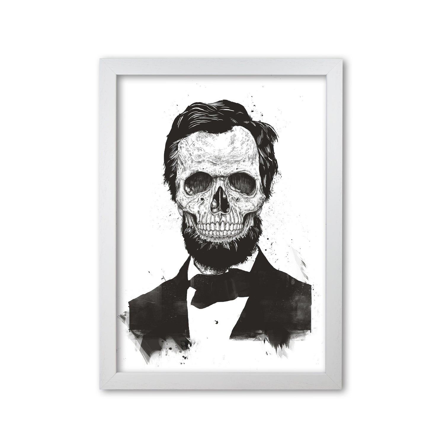 Rynx | Dead Lincoln Skull B&W Modern Art Print by Balaz Solti