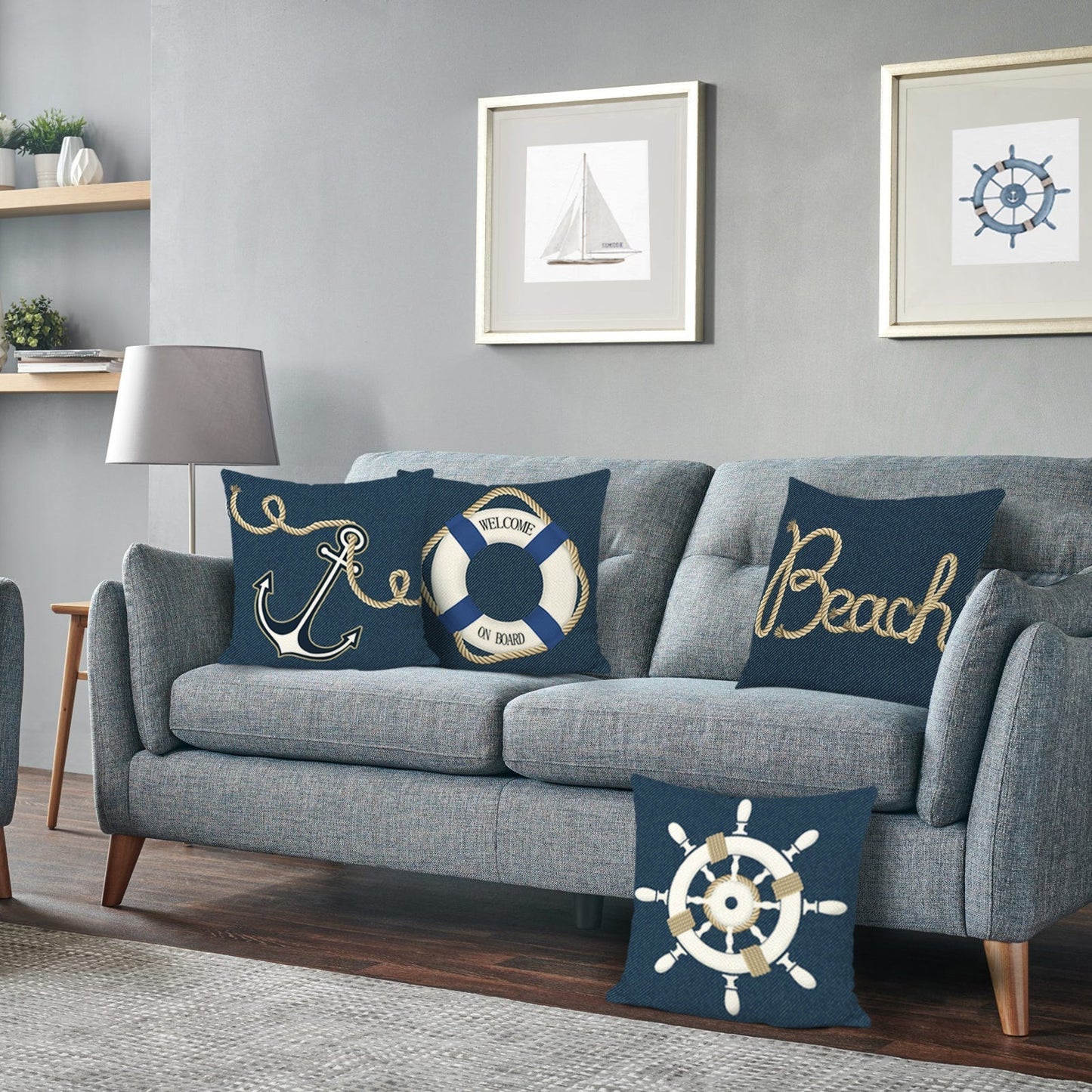 Rynx | Nautical Rowing Anchor Throw Pillow Covers