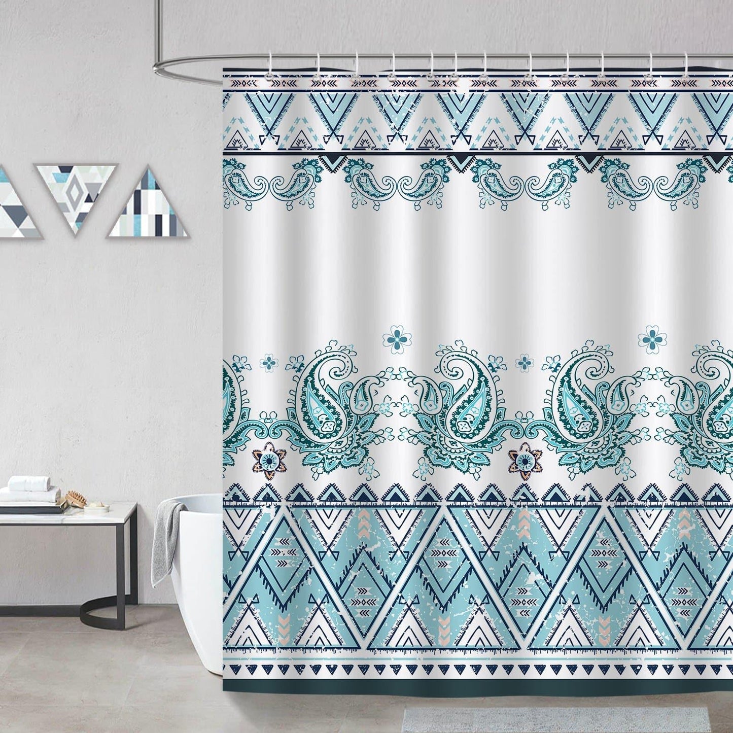 Rynx | Boho Paisley Floral Shower Curtain