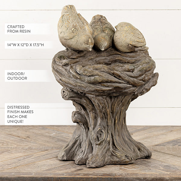 Rynx | Bird Nest Bird Bath Garden Decor
