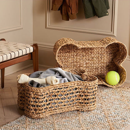 Rynx | Dog bones Woven hyacinth baskets, set of 2