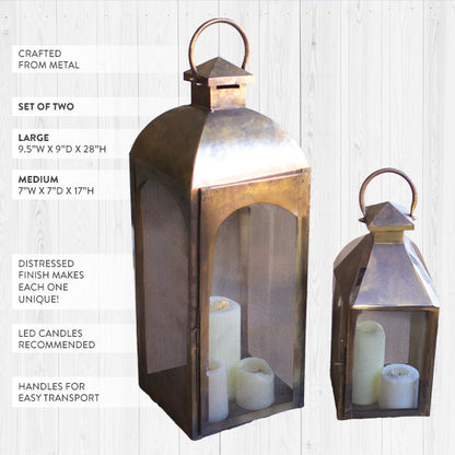 Rynx | Antique Bronze Large Lanterns, Set of 2