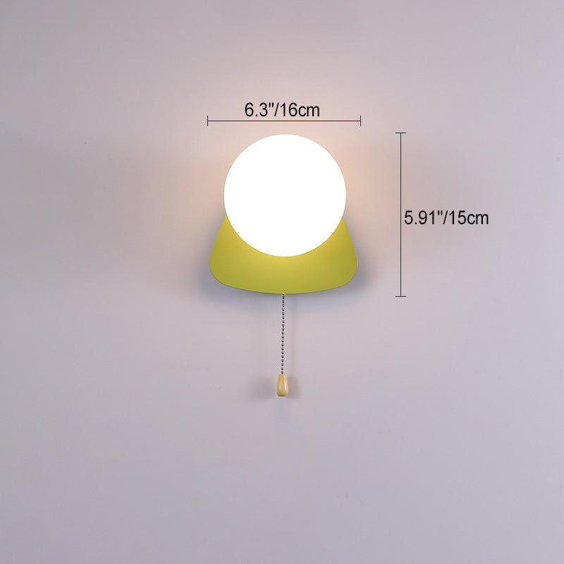 Rynx | Modern minimalist round square triangular orb iron glass 1-lamp wall light for the living room