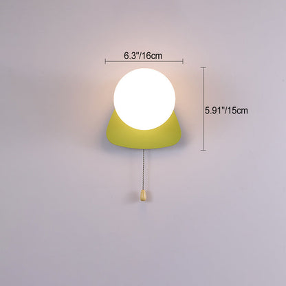 Rynx | Modern minimalist round square triangular orb iron glass 1-lamp wall light for the living room