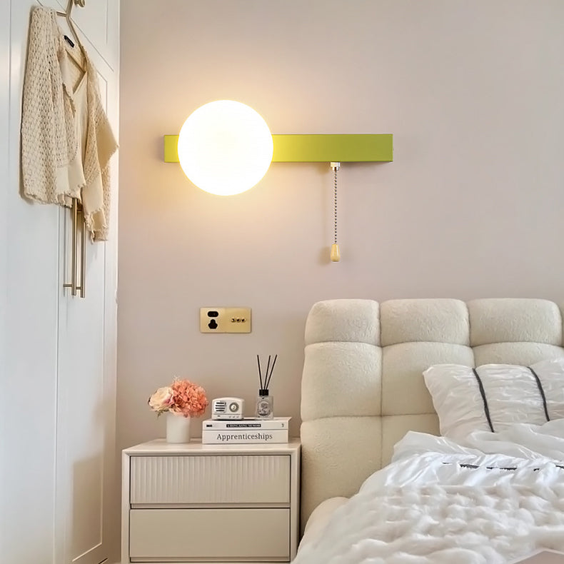 Rynx | Modern minimalist round square triangular orb iron glass 1-lamp wall light for the living room