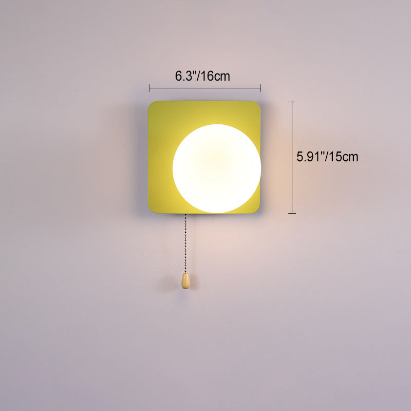 Rynx | Modern minimalist round square triangular orb iron glass 1-lamp wall light for the living room
