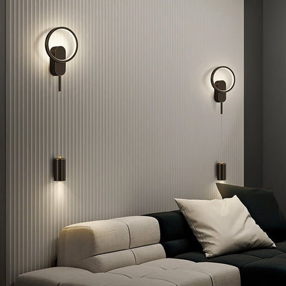Rynx | Modern Minimalist Cylinder Circle Iron Umbrella LED Wall Light Lamp for Bedroom