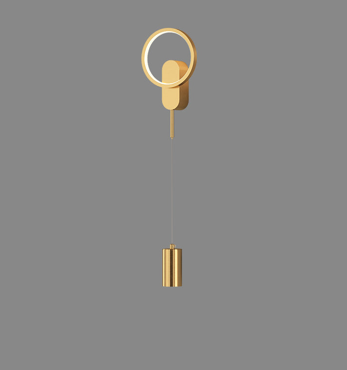 Rynx | Modern Minimalist Cylinder Circle Iron Umbrella LED Wall Light Lamp for Bedroom