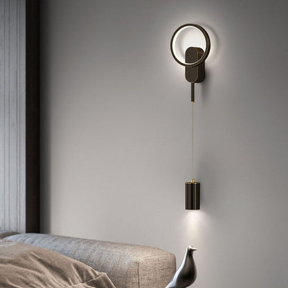Rynx | Modern Minimalist Cylinder Circle Iron Umbrella LED Wall Light Lamp for Bedroom