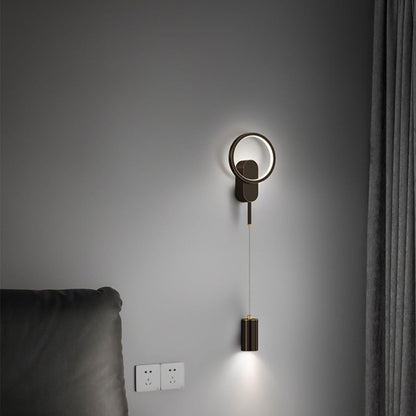 Rynx | Modern Minimalist Cylinder Circle Iron Umbrella LED Wall Light Lamp for Bedroom