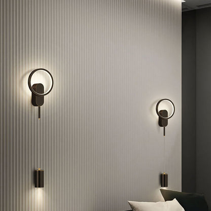 Rynx | Modern Minimalist Cylinder Circle Iron Umbrella LED Wall Light Lamp for Bedroom