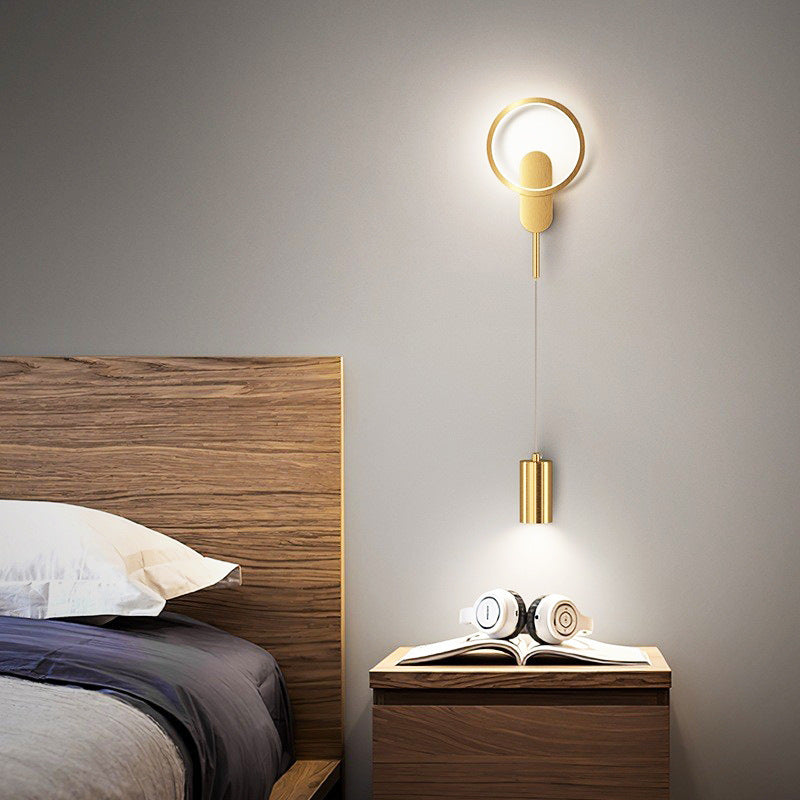 Rynx | Modern Minimalist Cylinder Circle Iron Umbrella LED Wall Light Lamp for Bedroom