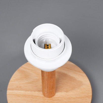 Rynx | Traditional Japanese Cylinder Wood Fabric 1-Light Table Lamp for the Living Room