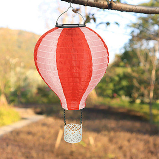 Rynx | Contemporary Creative Solar Hot Air Balloon Fabric Shade LED Outdoor Pendant Light for Terrace Outside