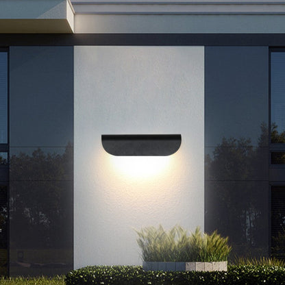 Rynx | Modern Minimalist Curved Aluminum LED Waterproof Wall Sconces Lamp For Outdoor Patio Black Warm light (3000K)