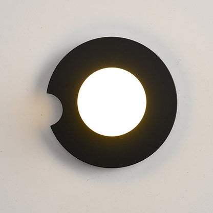 Rynx | Contemporary Scandinavian Geometric Circle Iron Glass 1-Light Wall Sconce Lamp for Living Room