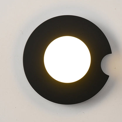 Rynx | Contemporary Scandinavian Geometric Circle Iron Glass 1-Light Wall Sconce Lamp for Living Room