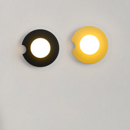Rynx | Contemporary Scandinavian Geometric Circle Iron Glass 1-Light Wall Sconce Lamp for Living Room