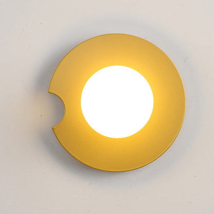 Rynx | Contemporary Scandinavian Geometric Circle Iron Glass 1-Light Wall Sconce Lamp for Living Room