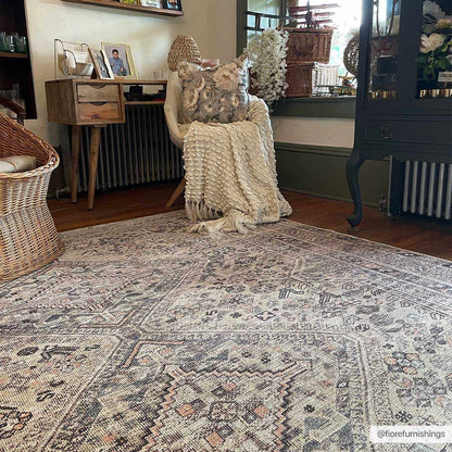 Rynx | Boho Tan Washable Rug