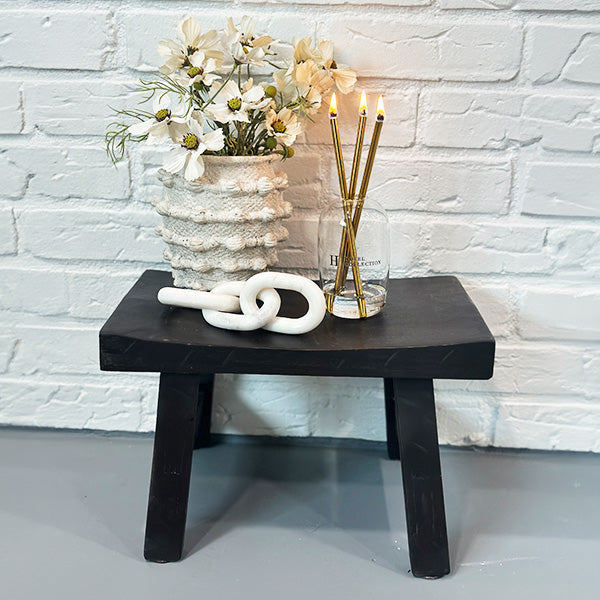 Rynx | Antique reproduction black wooden stool