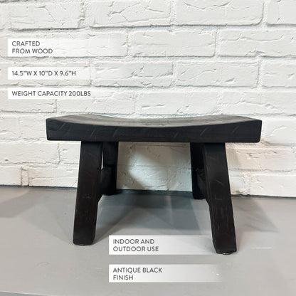 Rynx | Antique reproduction black wooden stool