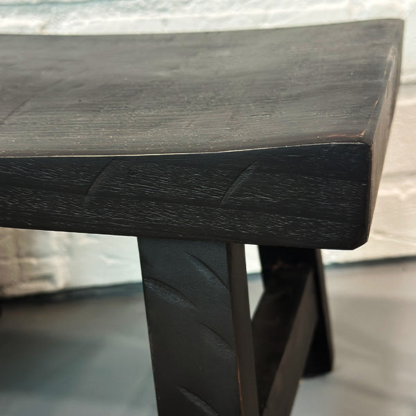 Rynx | Antique reproduction black wooden stool