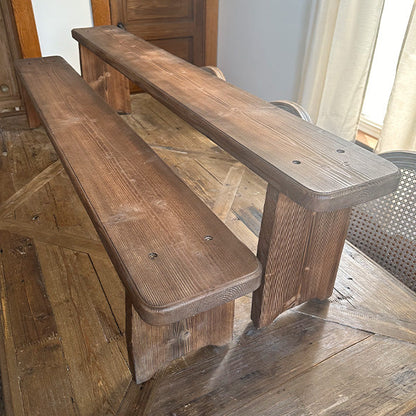 Rynx | Multifunctional farmhouse plant stand wooden bench, set of two