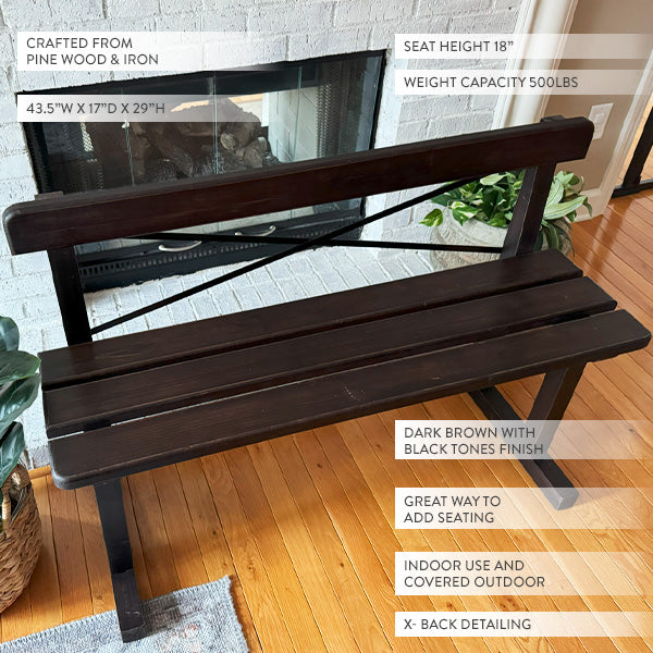 Rynx | Antique inspired wooden dining bench