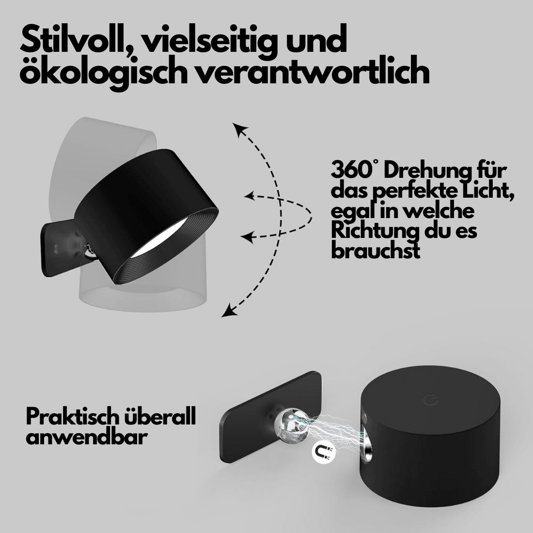RYNX | 360° Wireless Rechargeable Wall Light