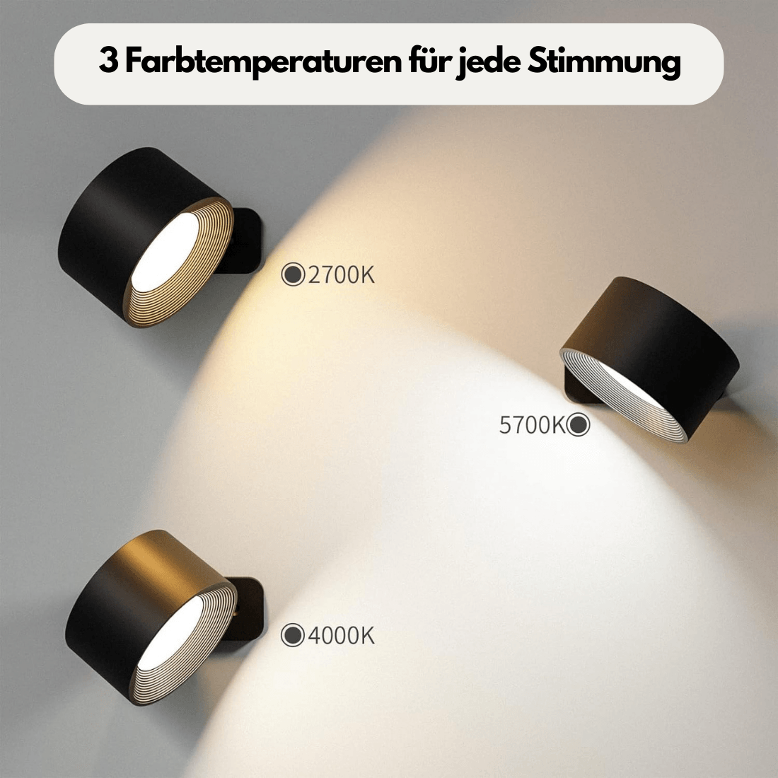 RYNX | 360° Wireless Rechargeable Wall Light