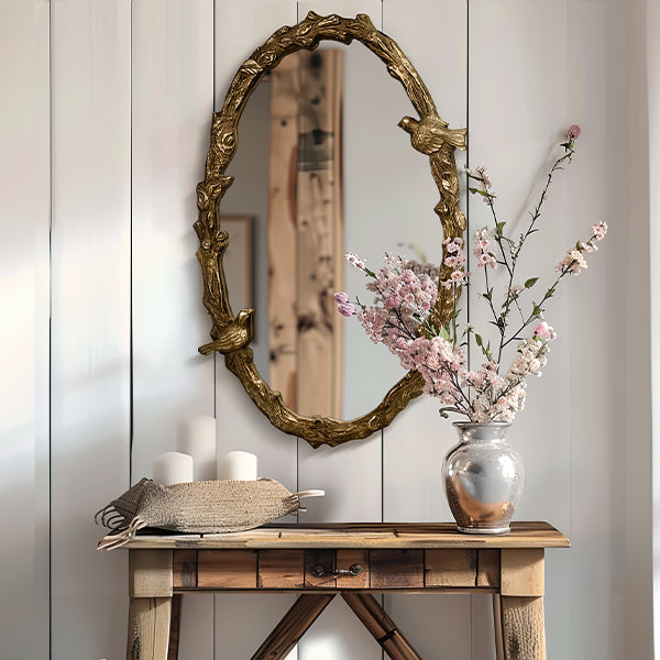 Rynx | 32 Inch Bird Dreams Ornate Oval Mirror