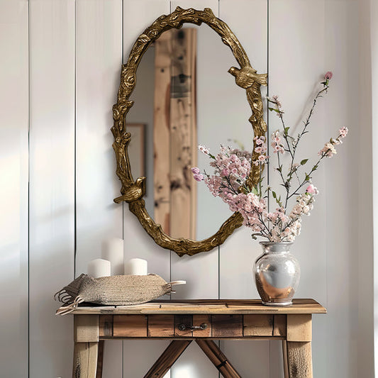Rynx | 32 Inch Bird Dreams Ornate Oval Mirror