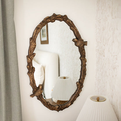 Rynx | 32 Inch Bird Dreams Ornate Oval Mirror