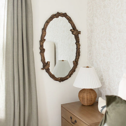 Rynx | 32 Inch Bird Dreams Ornate Oval Mirror