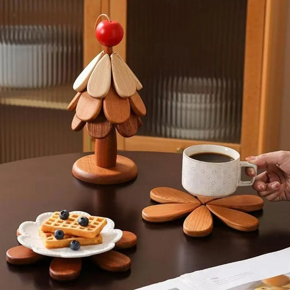 Rynx | Wood Walnut 3 heat-insulating coasters made of wood